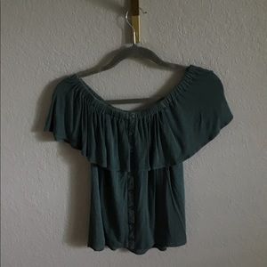 American Eagle teal off-the-shoulder top